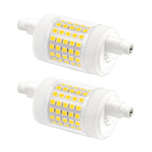 Akynite R7S 78mm LED 15W Dimmbar Kaltweiß 6000K 1500LM, Halogenstab J78 R7S 120W-150W ersatz, AC 220-240V, LED Stablampe 78mm Dimmbare für Deckenfluter, 2 Stück von Akynite