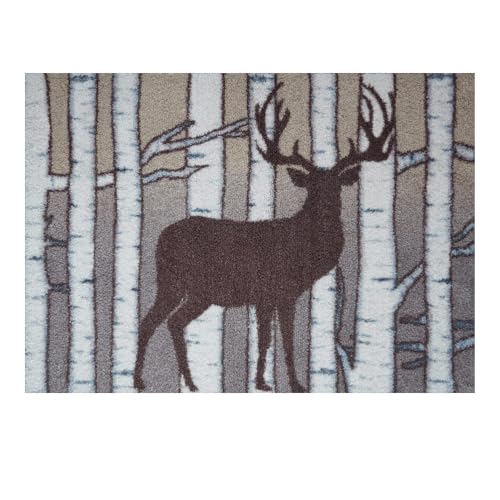 Akzente Feel Birch Deer Fußmatte, 70x100 cm, kuschelig weich, Latex Rückseite, rutschfest, Made in EU, PVC-frei, für Badezimmer & Fußbodenheizung Akzente Feel Birch Deer Fußmatte, 70x100 cm, kuschelig weich, Latex Rückseite, rutschfest, Made in EU, PVC-frei, für Badezimmer & Fußbodenheizung von Akzente