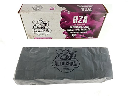 Al Duchan Shisha-Kohle 20 KG - hochwertige Naturkohle aus Kokosnussschalen - Wasserpfeifen-Kohle - RZA Cubes Cocos von Al Duchan