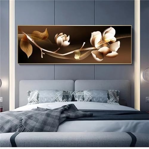 Alaoan Diamond Painting xxl Blume Diamant Painting Bilder Erwachsene DIY Landschaft Diamond Painting Set Stickerei Arts Craft Wohnzimmer Schlafzimmer Wanddekoration Geschenke für Frauen 30x90cm M-221 von Alaoan