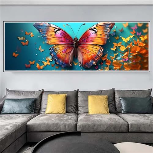 Alaoan Schmetterling Diamond Painting Erwachsene Tier Diamond Painting Kinder, Volle Diamant Painting Bilder Set DIY Arts Craft 5D Diamant Kunst Malerei als Geschenk und Home Wand Dekor 30x90cm I-329 von Alaoan