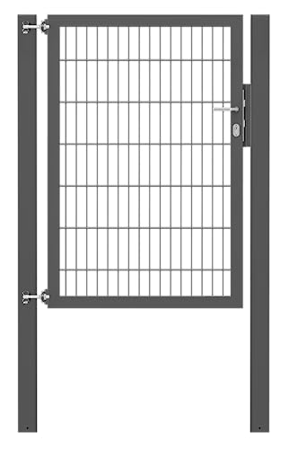 Alberts 635831 Einzeltor Flexo Plus mit Zubehör | verschiedene Breiten und Höhen | Pfostenstärke 100 x 100 mm | anthrazit | Breite 100 cm | Höhe 140 cm von Alberts