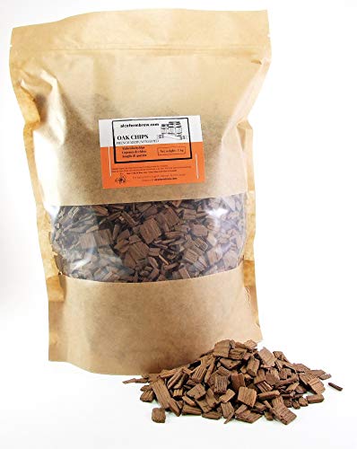 AlcoFermBrew Eichenholzchips Französisch (Medium Toasted) 1kg - Französische Eichenholzchips | Eichenholzspäne | Räucherholz | Eichenholz Chips | Holzspäne | Holzfässer von AlcoFermBrew