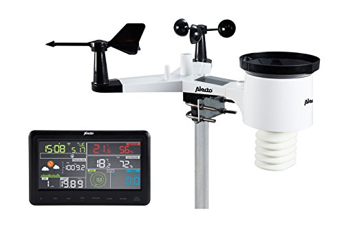 Alecto WS-5500 Wetterstation mit Regen, Wind Messer und Weather Underground APP, Schwarz, 37 x 41 x 17 cm von Alecto