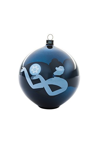 Alessi AAA07 6 Blue Christmas Weihnachtsschmuck - mundgeblasenes Glas, blau. von Alessi