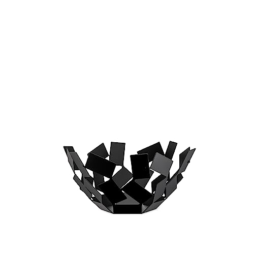 Alessi La Stanza dello Scirocco Obstschale, Edelstahl, schwarz, Edelstahl 18/10 , schwarz lackiert, 2.5 x 27 x 30 cm, MT02 B von Alessi