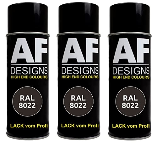 Alex Flittner Designs Lackspray RAL 8022 SCHWARZBRAUN matt 3x 400ml Spraydose Buntlack Autolack von Alex Flittner Designs