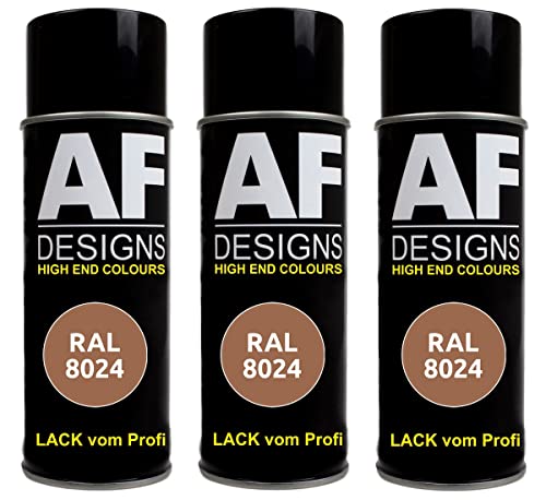 Alex Flittner Designs Lackspray RAL 8024 BEIGEBRAUN matt 3x 400ml Spraydose Buntlack Autolack von Alex Flittner Designs