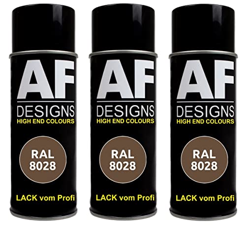 Alex Flittner Designs Lackspray RAL 8028 TERRABRAUN glänzend 3x 400ml Spraydose Buntlack Autolack von Alex Flittner Designs