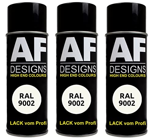 Alex Flittner Designs Lackspray RAL 9002 GRAUWEISS glänzend 3x 400ml Spraydose Buntlack Autolack von Alex Flittner Designs