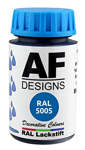 Alex Flittner Designs Lackstift RAL 5005 SIGNALBLAU seidenmatt 50ml Holz Metall Möbel Bad Retuschierlack Reparaturlack von Alex Flittner Designs