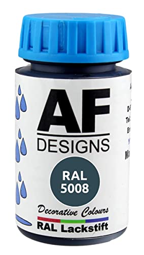 Alex Flittner Designs Lackstift RAL 5008 GRAUBLAU seidenmatt 50ml Holz Metall Möbel Bad Retuschierlack Reparaturlack von Alex Flittner Designs