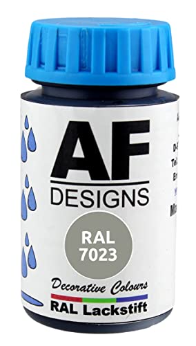 Alex Flittner Designs Lackstift RAL 7023 BETONGRAU seidenmatt 50ml Holz Metall Möbel Bad Retuschierlack Reparaturlack von Alex Flittner Designs