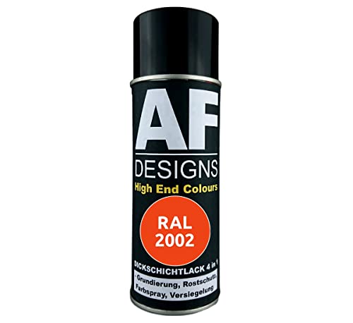 Alex Flittner Designs Rostschutzlack 4in1 RAL 2002 Blutorange Metall Schutzlack Spray Rostschutzfarbe Sprühdose von Alex Flittner Designs