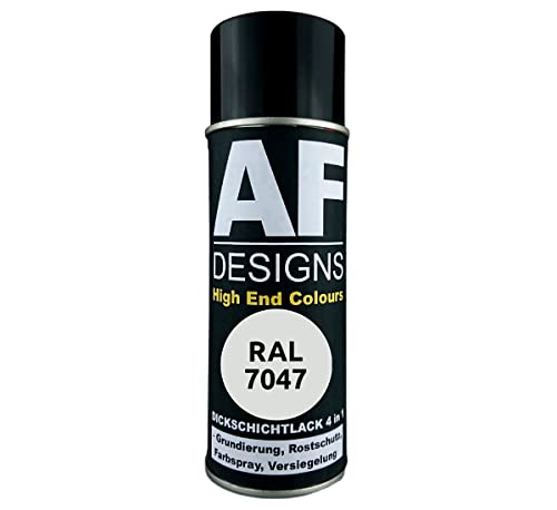 Alex Flittner Designs Rostschutzlack 4in1 RAL 7047 Telegrau 4 Metall Schutzlack Spray Rostschutzfarbe Sprühdose von Alex Flittner Designs