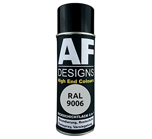 Alex Flittner Designs Rostschutzlack 4in1 RAL 9006 Weissaluminium Metallic Metall Schutzlack Spray Rostschutzfarbe Sprühdose von Alex Flittner Designs