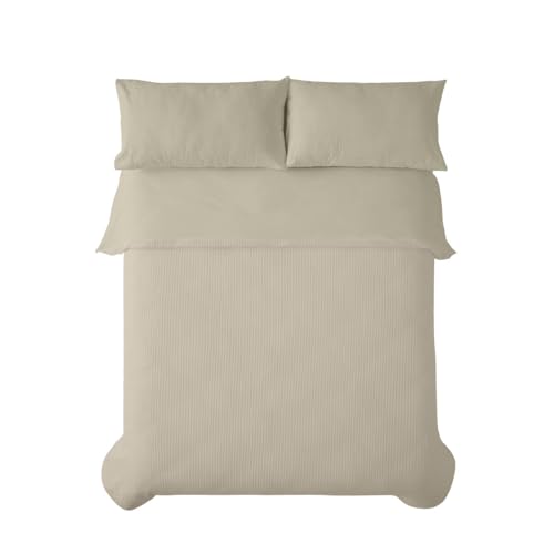 Alexandra House Living Bettbezug, Beige, 220 x 220 cm von Alexandra House Living