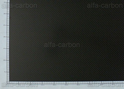 Carbon Platte 0,2mm x 300mm x 200mm CFK Platte Kohlefaser seidenmatt von Alfa-Carbon