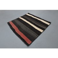 Handgefertigter Vintage Teppich, Oushak Kelim Fußmatte, Badematte, Boho Deko, 60 X 50 cm von AliBabaCarpets