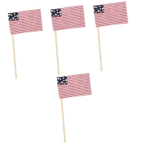 Alipis 4 Stück Unabhängigkeitstag Stoffflagge Usa Flagge Auf Stab 4 Juli Amerikanische Flaggen Jubelnde Handflaggen Handflaggen Für Amerikanische Jubelnde Amerikanische von Alipis