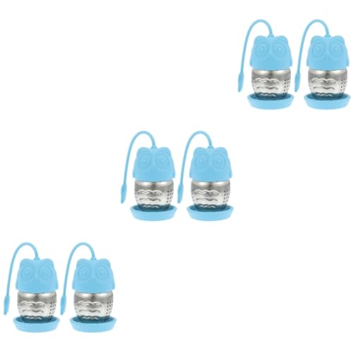 Alipis 6 Stk Eule Teekocher sieb aus edelstahl loses Blatt Tee-Ei aus Edelstahl Teesieb Werkzeug zum Abseihen von Tee Rostfreier Stahl Lose Gewürze Filter Teezubereiter Silikon von Alipis