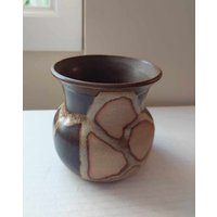 Artisan Pottery Kleine Vase Oder Stifthalter, Signiert von AlkaraDesigns