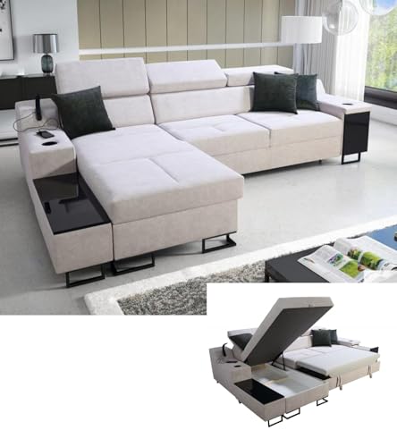 All4All Ecksofa Fosti - Schalffunktion - Bettkasten - Polstersofa - Komfort - L-Form - Couch - Eckcouch - Schlafsofa - 293x185x100cm - 26 - Whisper 16, Links All4All Ecksofa Fosti - Schalffunktion - Bettkasten - Polstersofa - Komfort - L-Form - Couch - Eckcouch - Schlafsofa - 293x185x100cm - 26 - Whisper 16, Links von All4All