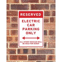 Achtung Elektroauto-Parkplatz Nur Schild Lustiger Scherz Aufkleber Wand Garage Fahrzeug Ev Ladegerät Retro Vintage Reserviert von AllClassicGifts