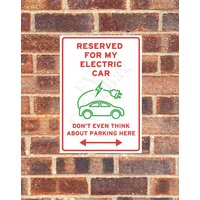 Achtung Elektroauto-Parkplatz Nur Schild Lustiger Scherz Aufkleber Wand Garage Fahrzeug Ev Ladegerät Retro Vintage Reserviert von AllClassicGifts