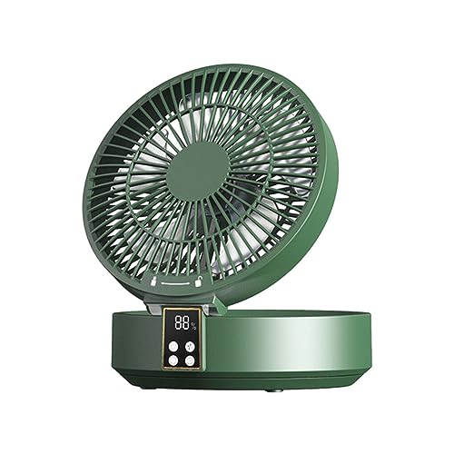 Allayu Fernbedienungsventilator mit 5 Flügeln – bequeme und einfache Installation mit batterieelektrischer, klappbarer Lichtluft auf dem Desktop, Grün von Allayu