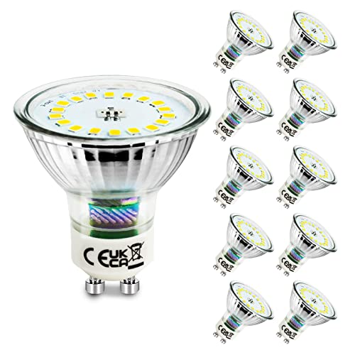 Allesgute GU10 Glühbirnen 5W LED Lampe Kaltweiss LED Birnen Glas 500lm Leuchtmittel Ersetzt für 45W Halogen Glühbirne Abstrahlwinkel 120°, Nicht Dimmbar, 10er Pack von Allesgute