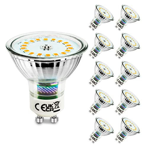 Allesgute GU10 LED Warmweiss 5W Glühbirne Glas 500lm LED Birnen Ersetzt für 45W Halogen Leuchtmittel Abstrahlwinkel 120°, Nicht Dimmbar, 10er Pack von Allesgute