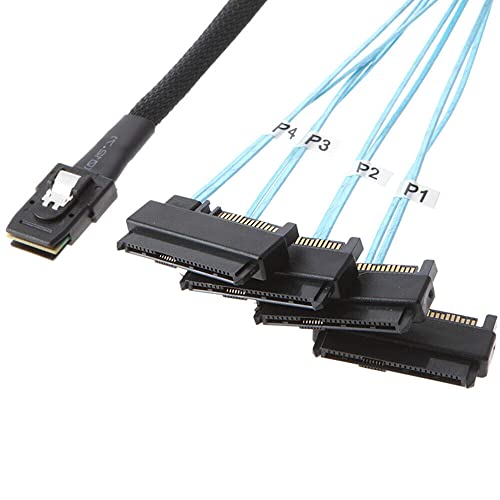 Allowish Mini SAS SFF-8087 to SAS SFF-8482 Server Connection Cable high-Speed (1m,Black) von Allowish