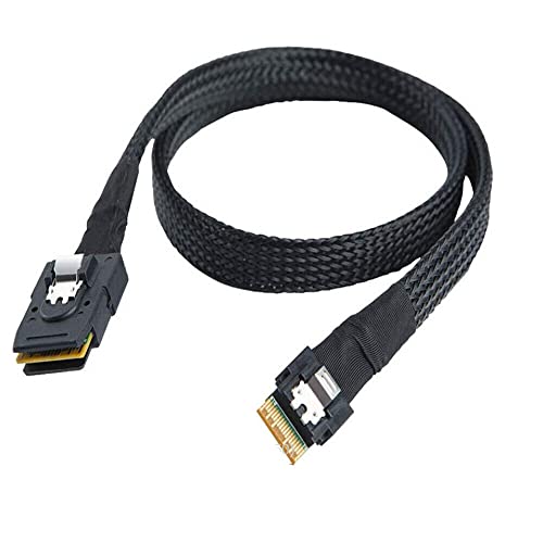 Allowish Mini SAS SFF-8087 to Slim SAS SFF-8654 4I High-Speed Server Connection Cable (1m,Black) von Allowish