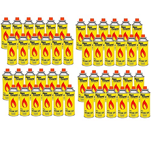 Alpen Camping Butan 48x400ml Gaskartuschen Gasflasche für Gaskocher Campingkocher Bunsenbrenner Lötbrenner 400ml EN417 (48 Stück) von Alpen Camping