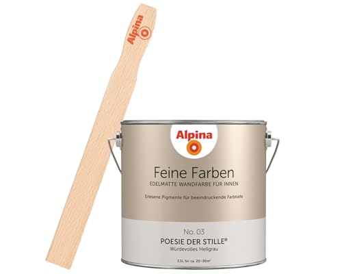 Alpina Feine Farben inkl. Rührstab – No. 03 Poesie der Stille – edelmatte Innenfarbe - Wandfarben für einzigartige Farbwirkungen und Raumstimmungen – Würdevolles Hellgrau - 2,5 Liter Alpina Feine Farben inkl. Rührstab – No. 03 Poesie der Stille – edelmatte Innenfarbe - Wandfarben für einzigartige Farbwirkungen und Raumstimmungen – Würdevolles Hellgrau - 2,5 Liter von Alpina