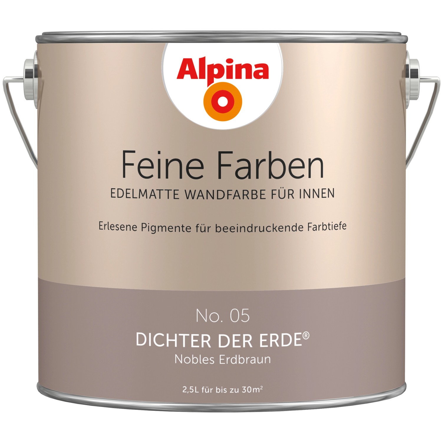 Alpina Feine Farben No. 5 Dichter der Erde® Braun edelmatt 2,5 l von Alpina