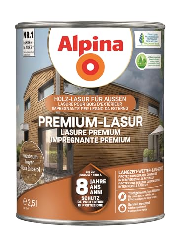 Alpina Premium-Lasur Nussbaum 2,5 Liter seidenmatt Alpina Premium-Lasur Nussbaum 2,5 Liter seidenmatt von Alpina