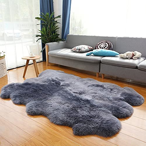 Altlue Lammfell Teppich Groß Echt Fellteppich Flauschiger Fell Teppiche Lammfell Echt Groß Für Wohnzimmer Schlafzimmer (150X200cm) (Color : 3) von Altlue