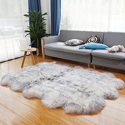 Altlue Lammfell Teppich Groß Echt Fellteppich Flauschiger Fell Teppiche Lammfell Echt Groß Für Wohnzimmer Schlafzimmer (Size : 6p(150 * 200cm)) von Altlue