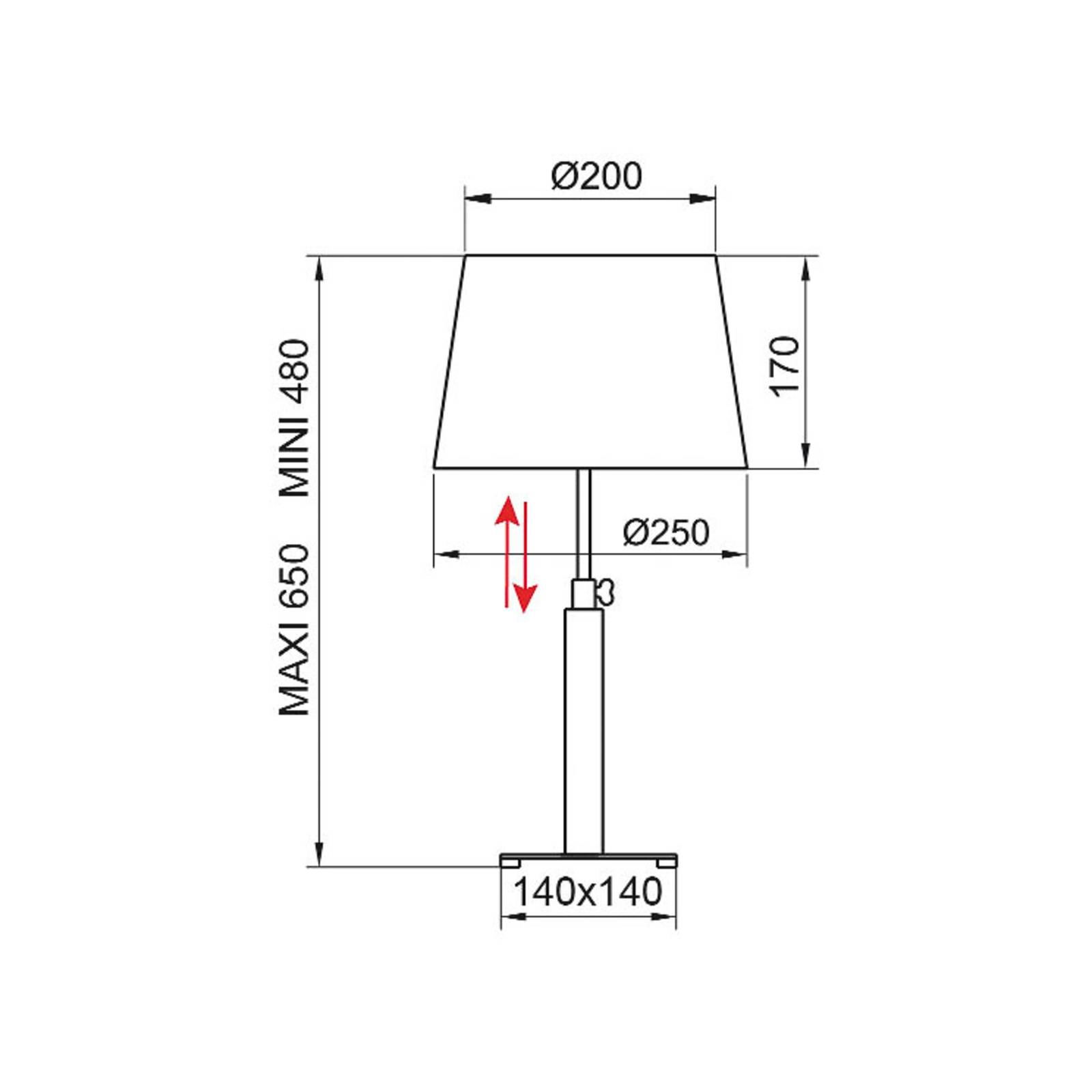 Aluminor Quatro Up Tischlampe eiche hell/chrom von Aluminor