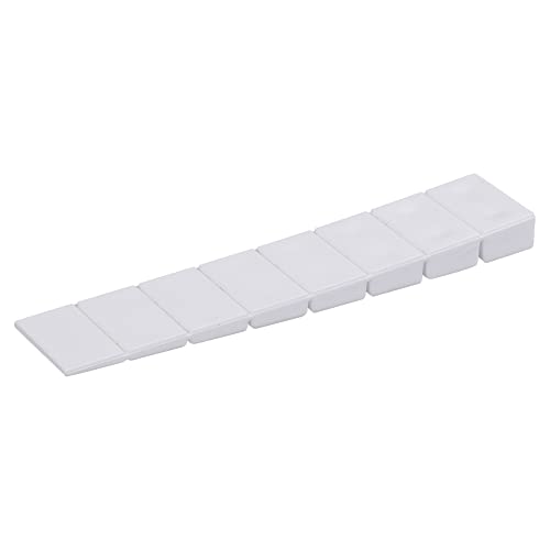 ALUSFERA Keile Kunststoff Set - Türstopper - Robust Keil 25 Stück - Unterlegkeile 20x100x8mm - Universall Kunststoffkeile - Möbelkeile Weiß Farbe - Keile mit 8 Regelungsebenen von Alusfera