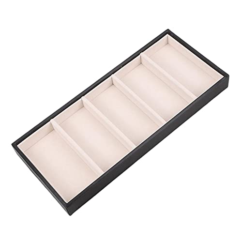 Amagogo Brillenorganizer, Brillenaufbewahrungsbox, PU-Leder, 5 Schlitze, multifunktionale Sonnenbrillen-Vitrine, Brillenhalter für Kommode, Tischplatte, Schwarz von Amagogo