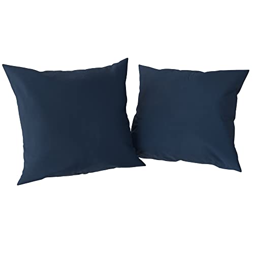 Amazon Aware Kissenbezug-Set aus 100 % Bio-Baumwolle, Fadenzahl 300, Marineblau, 80 x 80 cm, 2 Stück von Amazon Aware