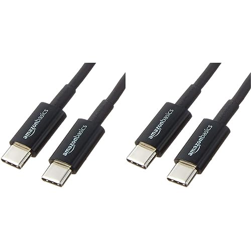 Amazon Basics USB-C-zu-USB-C-2.0-Kabel, 0.9 m, Schwarz (Packung mit 2) von Amazon Basics
