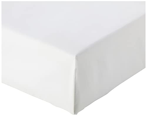 Amazon Basics Spannbettlaken, Baumwolle, 160 x 200 x 30 cm, Weiß von Amazon Basics