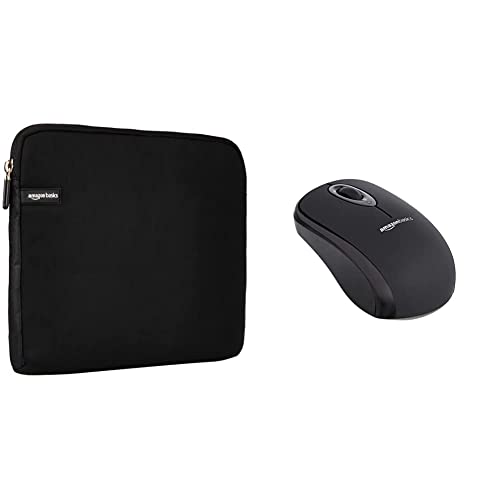 Set Amazon Basics LAPTOP SLEEVE FOR 14-INCH LAPTOPS + Amazon Basics WIRELESS MOUSE WITH NANO RECEIVER BLACK von Amazon Basics