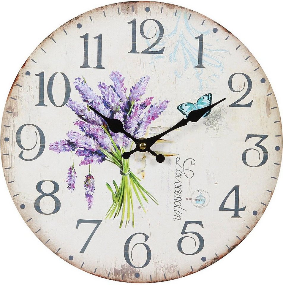 Ambiente Haus Wanduhr Lavendel Wanduhr 28cm von Ambiente Haus