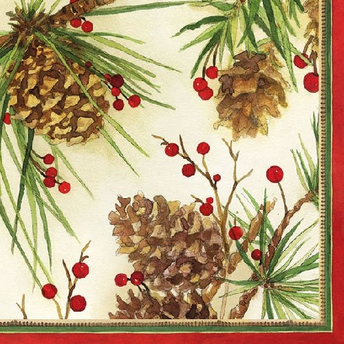 Ambiente Papierservietten - Servietten Lunch / Party / ca. 33x33cm Cones and Needles - Weihnachten - Ideal Als Geschenk Und Tisch-Deko von Ambiente