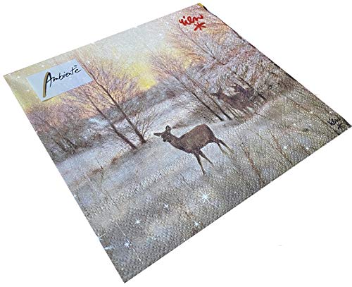 Papier Servietten Hirsch Deer At Sunset Lunch Fest Party ca 33x33cm Herbst Winter Weihnachten von Ambiente